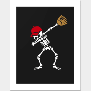 Dab dabbing skeleton baseball / softball Posters and Art